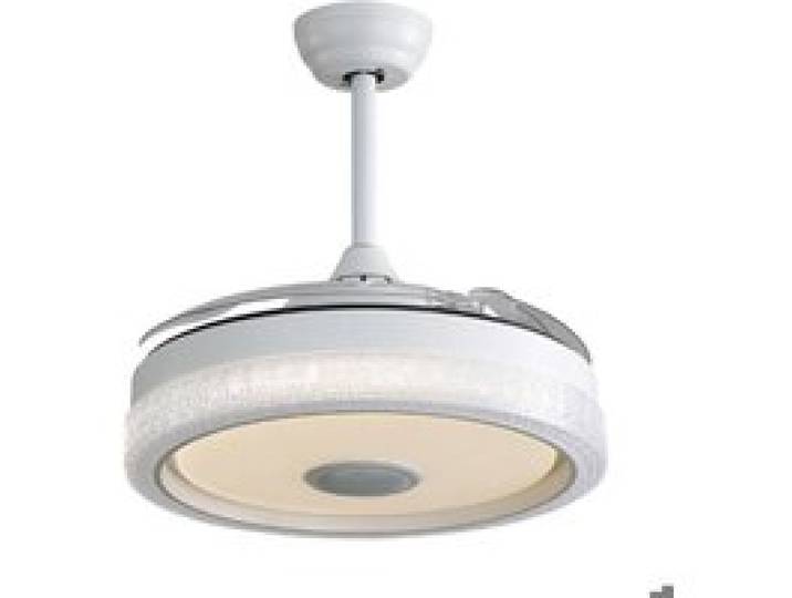 Ventilateur de plafond - ROLIPO - LED 32W RGB - Moteur DC silencieux - 3 pales rétractables ! blanc VENTILATEUR DE PLAFOND