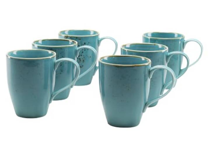 Creatable 30 cl, Water, 22043, Serie Nature Collection, 6-teiliges Geschirrset, Kaffeebecher aus Steinzeug, spülmaschinen-und mikrowellengeeignet, Qualitätsproduktion, 300 milliliters, wasserblau
