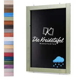 Die Kreidetafel Manufaktur Wetterfeste Outdoor Kreidetafel mit Holzrahmen / Weidengrün 55x150cm