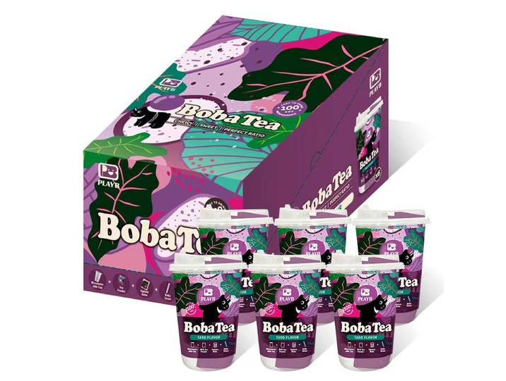 JENI PLAYB Bubble Tea Bekers Taro Smaak - 6 x 85 g