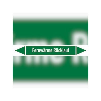 Rohrleitungskennzeichen Fernwärme Rücklauf - 270x37 mm Folie selbstklebend