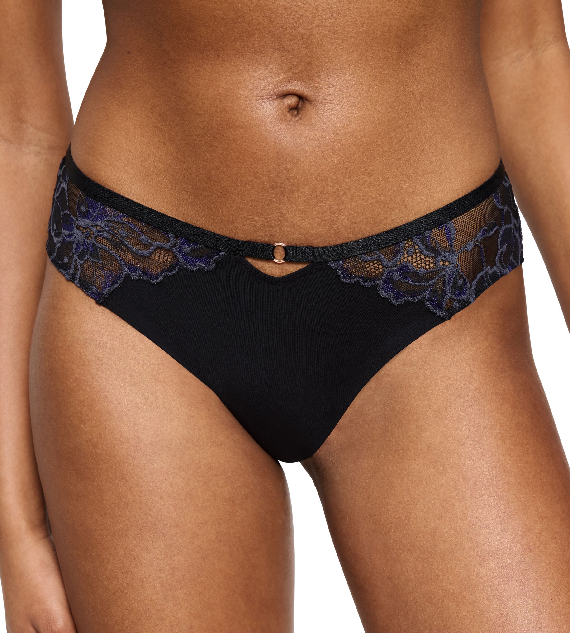 Slip TRIUMPH "Wild Gardenia Florale", Damen, Gr. 42, Microtouch, schwarz, Microtouch, Obermaterial: 77% Lyocell, 23% Elasthan, Unterhosen Slip, weiche Spitze, elegant schwarz 42, Microtouch