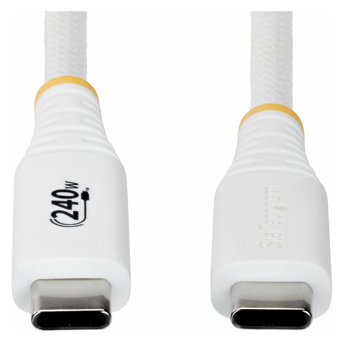 StarTech .com S2CEPR3MW-USB-CABLE, 3 m, USB C, USB C, USB 2.0, 0,48 Gbit/s, Weiss (3 m, USB 2.0, 240 W) (S2CEPR3MW-USB-CABLE)