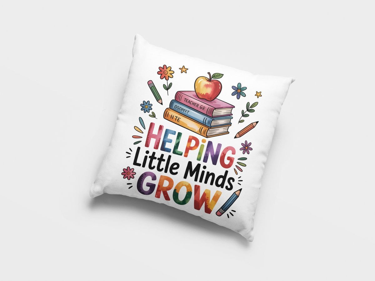 Leraren Bedankt Sierkussen - Inspirerend Cadeau voor Leerkrachten - Kleine Geesten Helpen Groeien