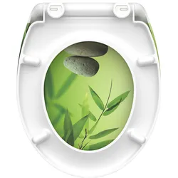 Schütte, WC Deckel, WC Sitz Duroplast WC-Sitz GREEN GARDEN Absenkautomatik Schnellverschluss 82365 Asiatisch
