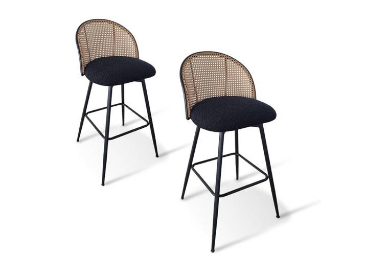 Lot de 2 tabourets de bar blancs - Neo
