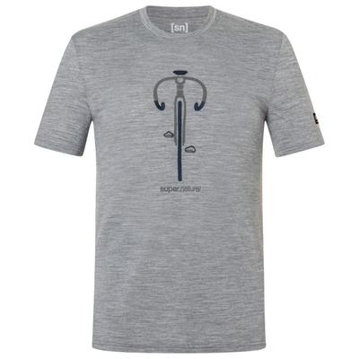 super.natural - Vintage Bike Tee - Merinoshirt Gr 46 - S grau