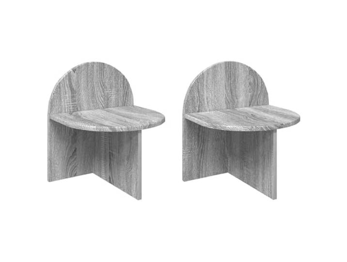 KUPTYERFG Nachttisch 2er Set Graues Sonoma 40x35,5x45,5 cm Moderne Beistelltische aus langlebigem Holzwerkstoff für Schlafzimmer & Gästezimmer, wandmontiert oder freistehend nutzbar.