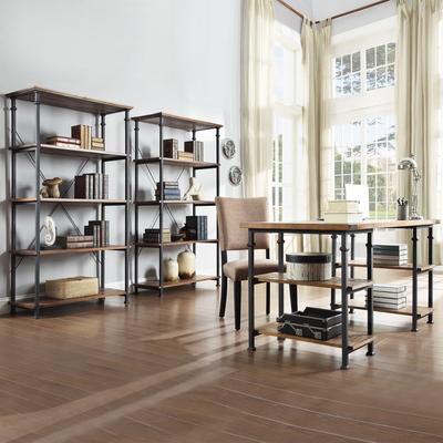 iNSPIRE Q Classic Myra Vintage Industrial Modern 3-piece Desk and 40-inch Bookcase Set