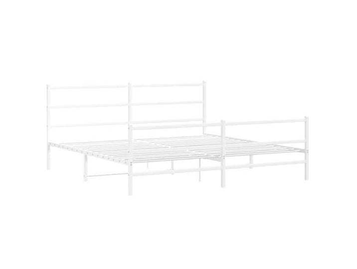 KTHLBRH Bettgestell aus Metall, weiß, 193 x 203 cm Gestell aus Stahl, Lattenrost inklusive, Bodenabstand 26 cm, für Schlafzimmer