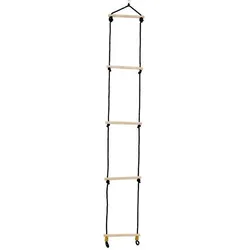 TP Toys Holzleiter – – Schwarzes Seil – Höhe 190–250 cm