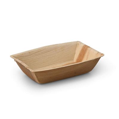 BIOZOYG 25 Stück Palmblattschalen 400ml rechteckig - Palmblattteller, Blattschale - biologisch abbaubar & plastikfrei - Alternative zu Pappteller
