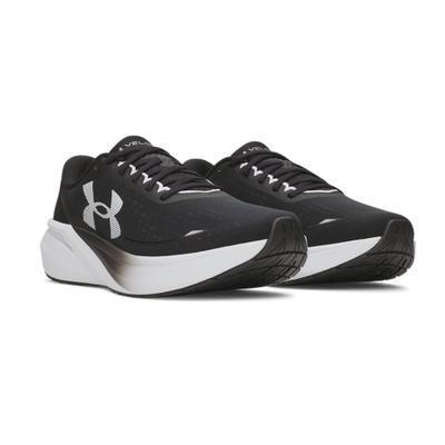 Laufschuh UNDER ARMOUR "UA VELOCITI PACE", Herren, Gr. 48,5, schwarz-weiß (schwarz, weiß, weiß), Synthetik, Textil, Schuhe Laufschuh, für regelmäßiges Lauftraining mit leichtem, schnellem Laufgefühl