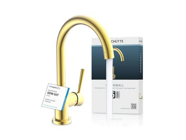 SCHÜTTE 79167 Küchenarmatur Cornwall, Gold, Spültischarmatur Küchenspüle