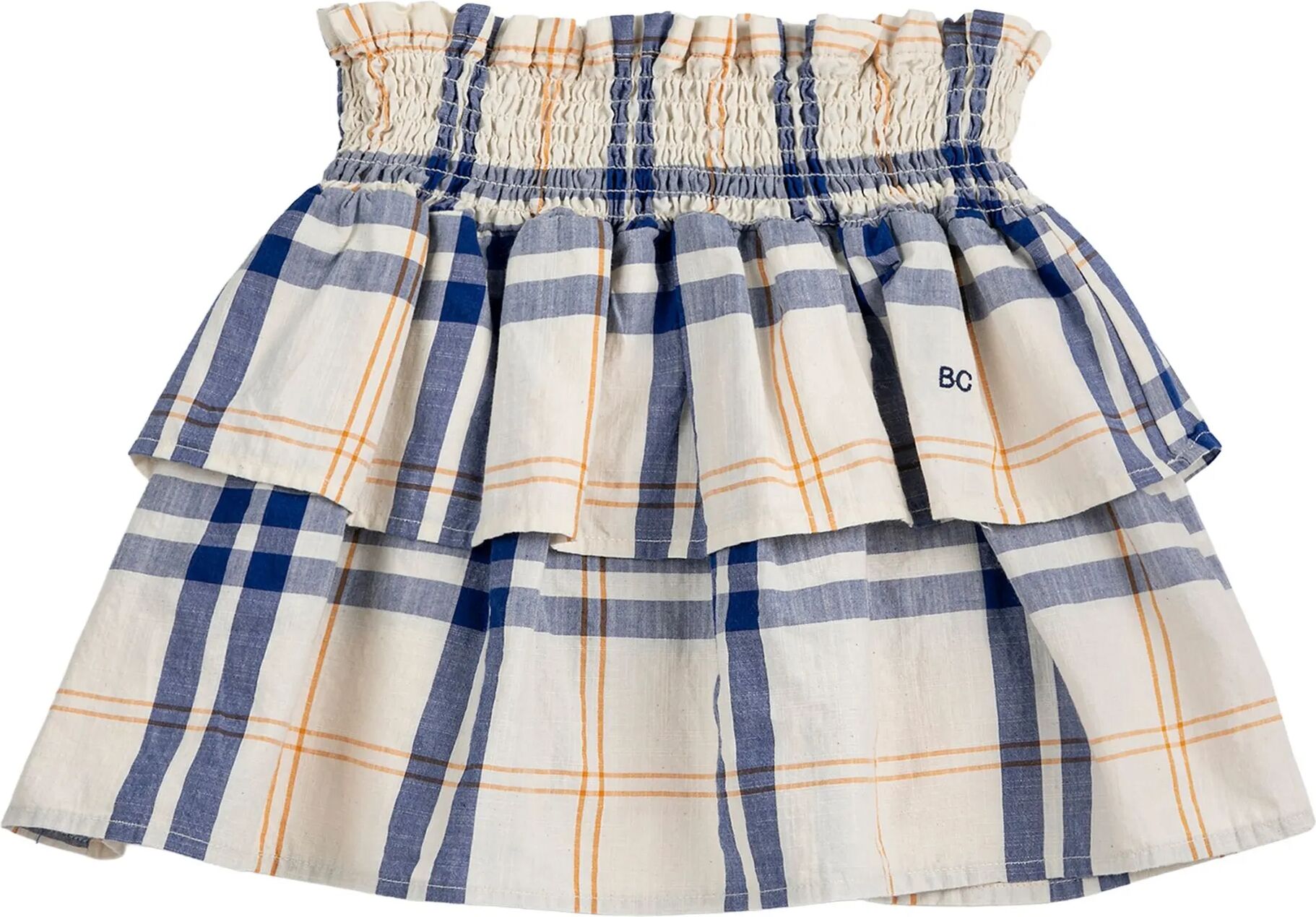 Bobo Choses Jupe Tartan Coton Bio Blanc 2/3 ans