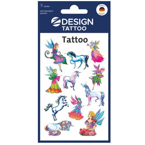 AVERY Zweckform 11 Klebetattoo 56390 Elfen, Einhörner