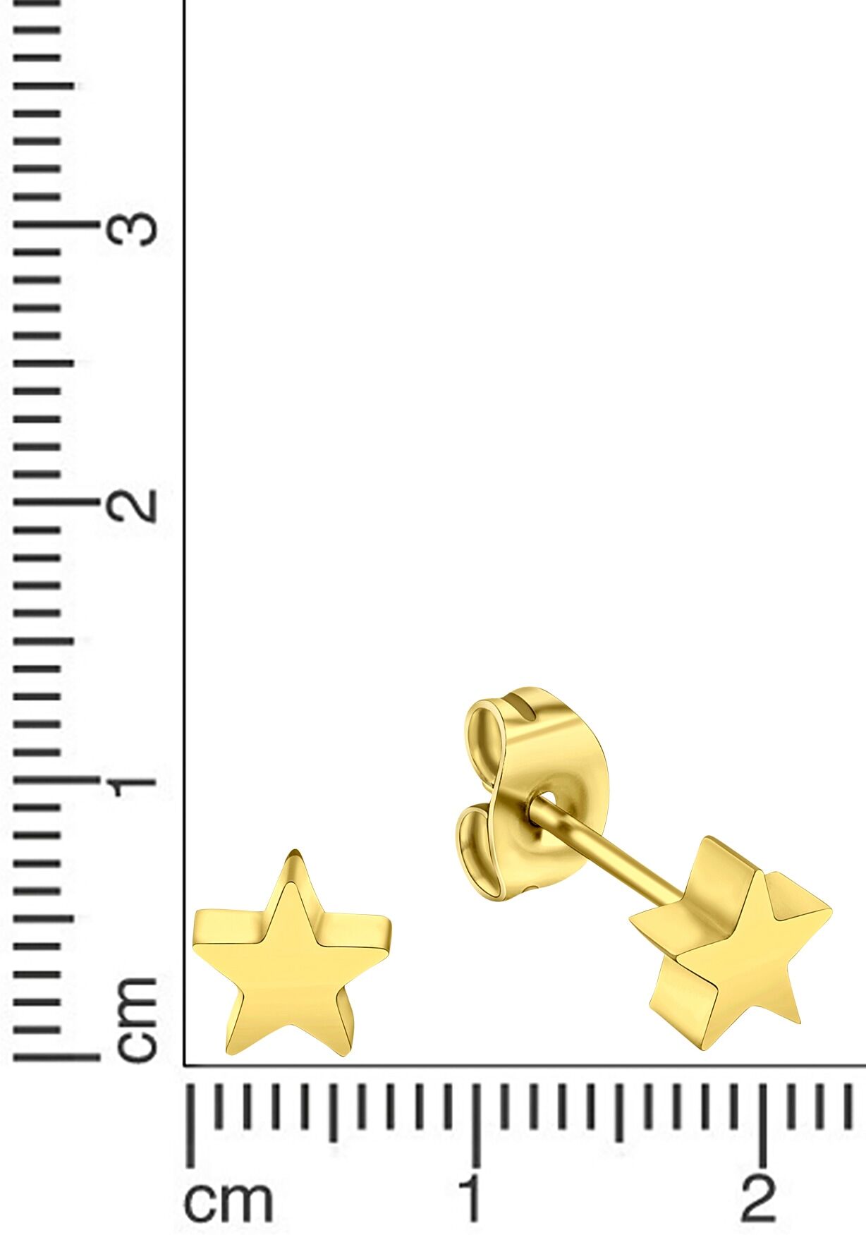 Paar Ohrstecker FIRETTI "Schmuck Geschenk Ohrschmuck Stern", gold (gelbgoldfarben), Ohrringe, Damen, 5,5mm, Edelstahl, Paar Ohrstecker gelbgoldfarben 5,5mm, Edelstahl