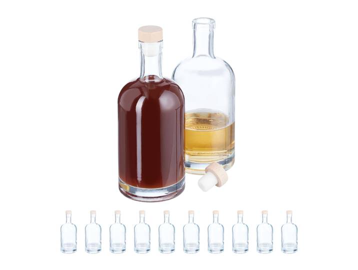 Flaschen zum Befüllen 12er-Set 500ml Hellbraun-Transparent