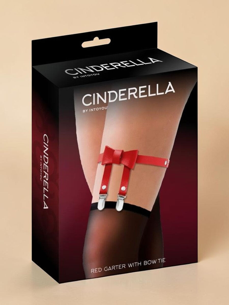 CINDERELLA Ligue érotique en cuir vegan avec nœud sensuel