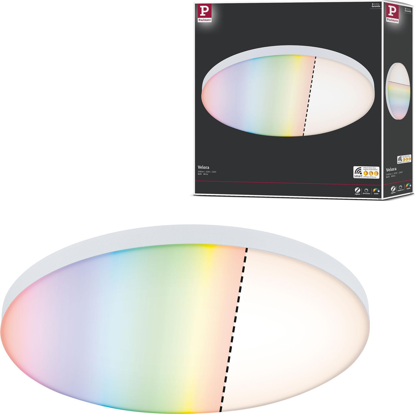 Paulmann Velora LED-paneel rond voor plafondmontage
