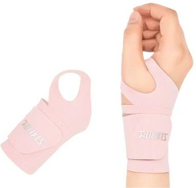 Uplift Essentials Ultra Thin & Soft Elastic Wrist Support Wraps pink l