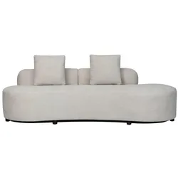 Sabaideco, Sofa + Bettsofa, Festes Sofa – 4-Sitzer – SOPHIE – Beigefarbener Stoff – 232 x 94 x 70 cm (4-Sitzer)