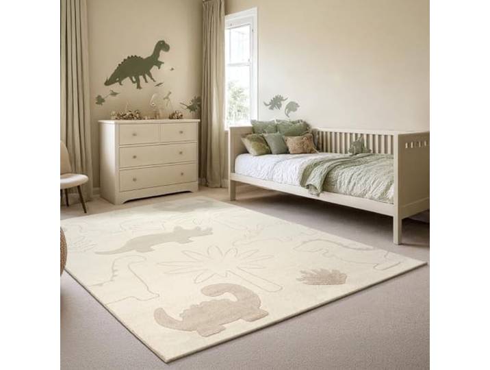 the carpet Elisa Kids Teppich für Kinderzimmer, Kinderteppich, Spielteppich, Pflegeleicht, strapazierfähige, Dino, 200 x 280 cm