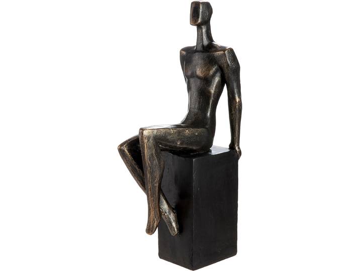 Skulptur GILDE Skulptur Mann Eleganz bronzefarben , bronzefarben, schwarz, B:7,5cm H:39cm T:19cm, Kunstharz, Dekofiguren, Skulptur, Anmut stilvoll dekorativ Wohnambiente Geschenkidee