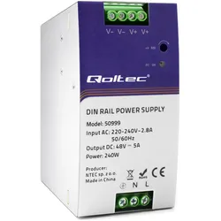 Qoltec 50999 DIN rail power supply 240W (240 W), PC Netzteil, Silber