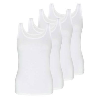 Achselhemd SASSA "4er Sparpack Achselhemd FINE RIB", Damen, Gr. 44, N-Gr, weiß, Obermaterial: 100% Baumwolle CO., Unterhemden