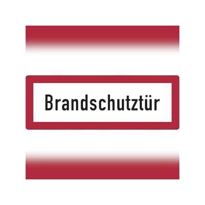 Feuerwehrschild, Brandschutztür - DIN 4066 - 148x52 mm Folie selbstklebend