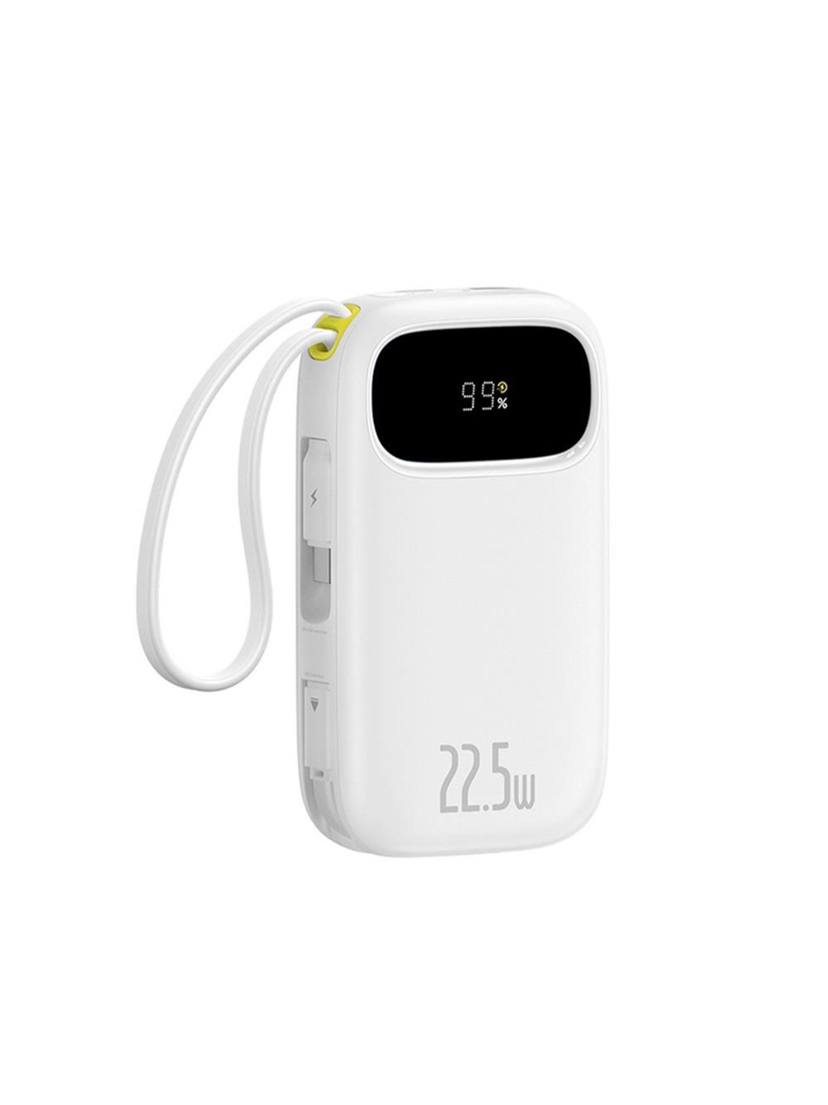 Baseus EnerFill FC31 10000mAh 22.5W Power Bank with Digital Display with 2 Built-in Cables - White - 10000 mAh