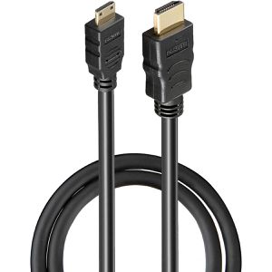 Goobay HDMI-Kabel 74083 Mini-HDMI 2.0, vergoldete Stecker, 4K UHD bei 60 Hz, 18 Gbit/s, HDMI auf Mini-HDMI, 2m