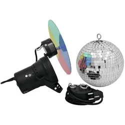 EUROLITE Spiegelkugelset 20cm mit Pinspot