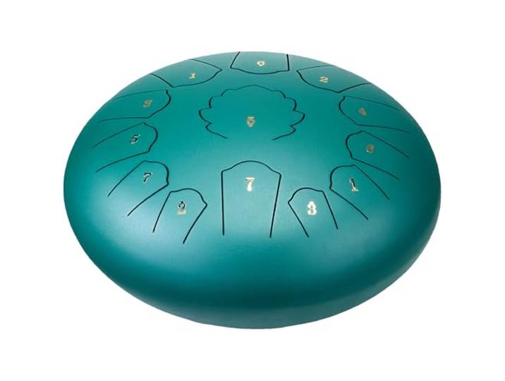 VEVOR Tambour à langue en acier\, 305 mm\, 13 notes\, tambour de pluie pour jardin extérieur\, do majeur\, instrument de percussion à main\, 2 maillets\, sac de transport\, pour éducation musicale\, yoga\, vert