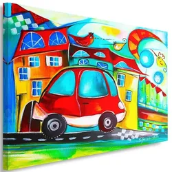 LEINWANDBILD Rotes Auto 60x40cm