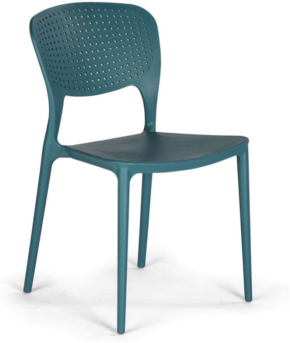 B2B Partner Stapelbarer Esszimmerstühle EASY II aus Kunststoff, blau