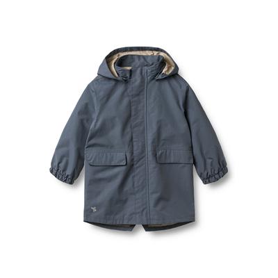 Allwetterjacke WHEAT "WHEAT Parka Alke", Jungen, Gr. 98, blau (graublau), 100% Polyester, unifarben, normal, ohne Ausschnitt, Jacken, reflektierend