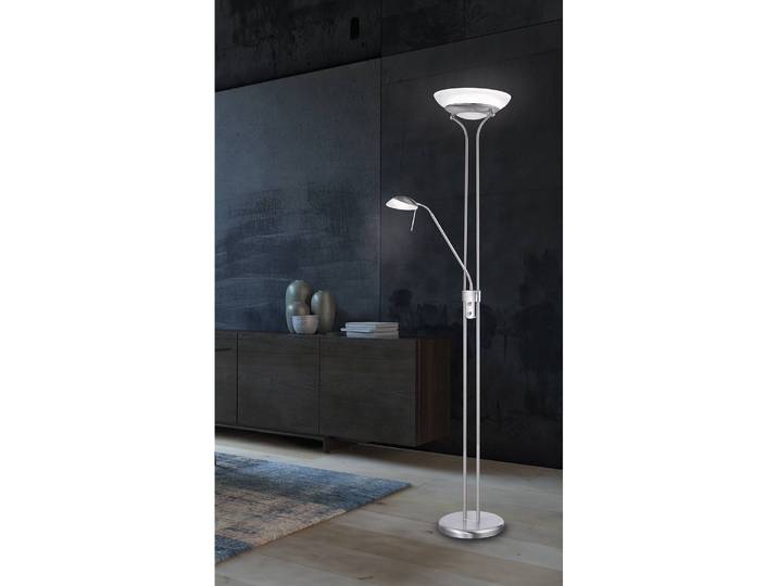 Lampadaire Benison 32 x 182 x 53cm Argenté Matériau : Verre, Métal Surface en métal : Laqué Type de métal : Fer LED Module LED