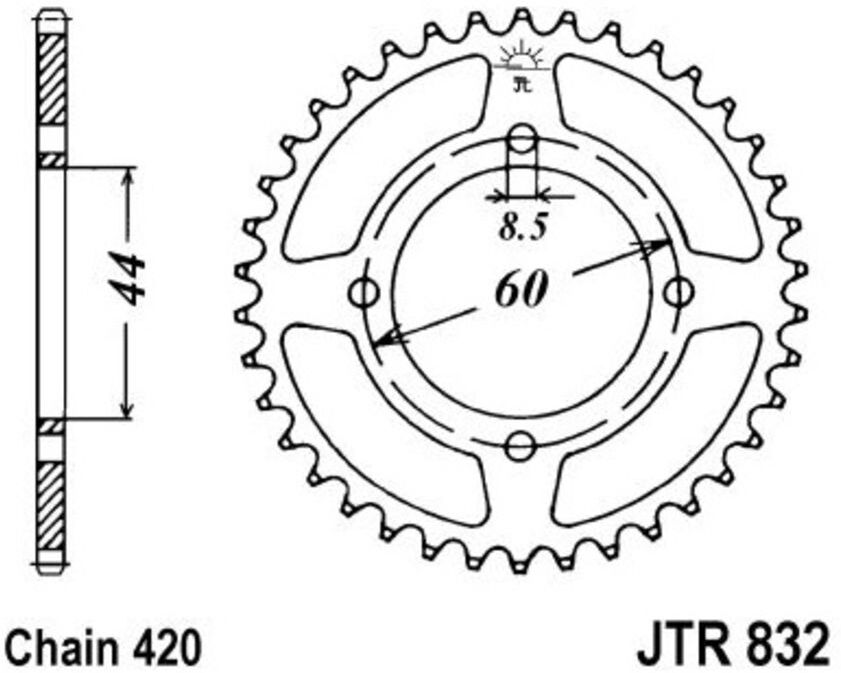 Kettenrad JT JTR832,49