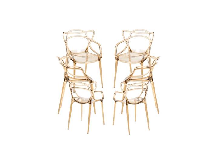 6er Set Korme Transparente Stühle - Ambre