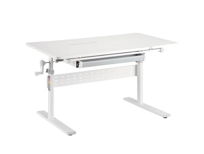 Toboli Kinderschreibtisch verstellbar 100 x 60 cm, mitwachsender Schreibtisch für Kinder neigungs-/höhenverstellbar mit Schublade