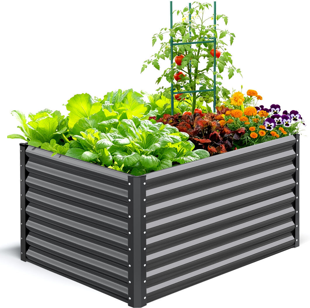 Dakota Fields Outdoor Raised Garden Bed Grey 120x90x62cm