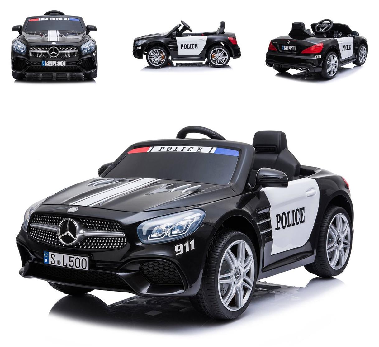 Chipolino Kinder Elektroauto Polizei Mercedes SL500 LED Bluetooth Fernbedienung