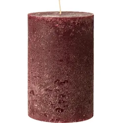 IB Laursen Rustikale Stumpenkerze mit Textur Ø 9,6 cm, Höhe 15, Ø 9.6 cm, rot