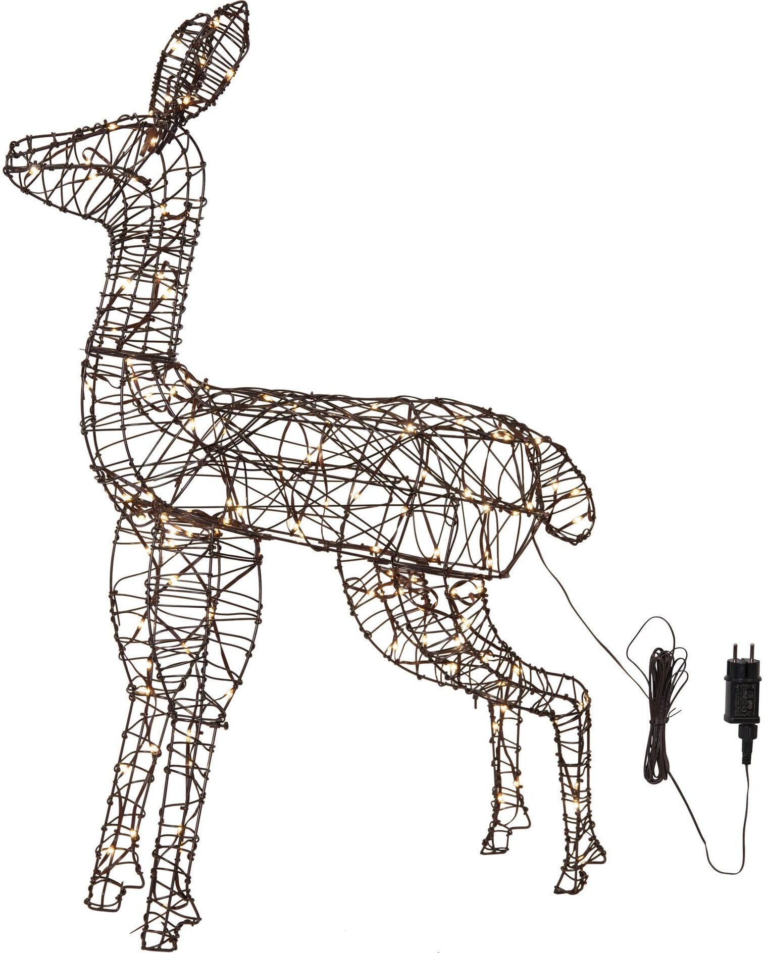 LED Dekofigur "Outdoor Dekoration Vicke Deer Indoor, Braun", weiß, neutral, H: 100cm, Leuchten, LED Dekofigur weiß, neutral H: 100cm