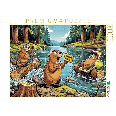 CALVENDO Puzzle Nimm den Biber - der hat immer einen Plan. | 1000 Teile Lege-Größe 64x48cm Foto-Puzzle für glückliche Stunden