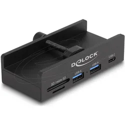 Delock Externer USB 5 Gbps Hub mit 2 x USB Typ-A, 1 x USB Ty (4 Ports), Dockingstation + USB Hub, Schwarz
