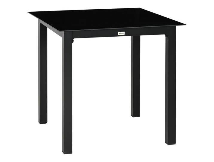 Outsunny Gartentisch, Schwarz, Aluminium, Metall, 80x74x80 cm, Gartenmöbel, Gartentische, Gartentische