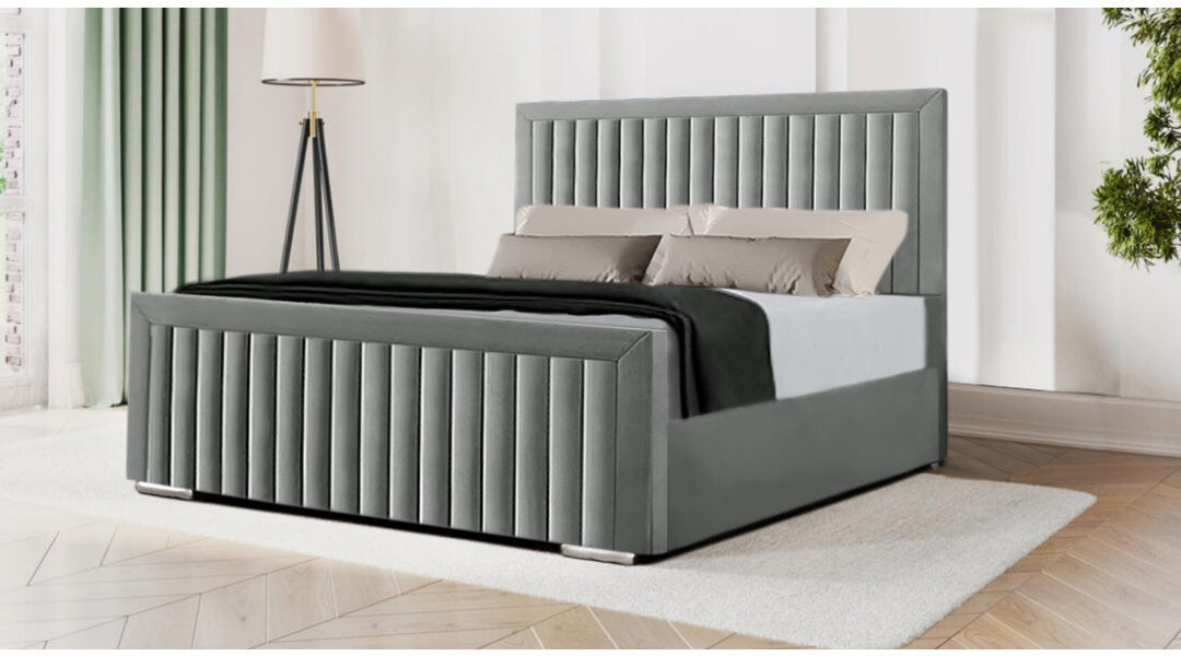 Ebern Designs Miyon Upholstered Bed Chrome Single (3')